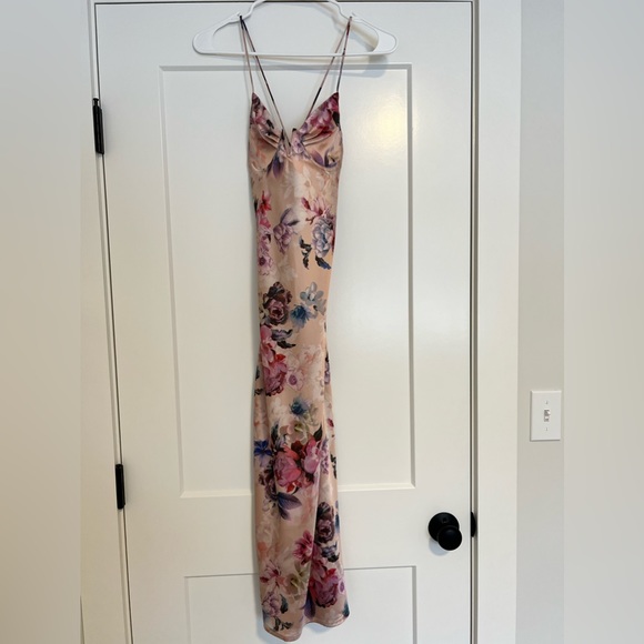 Satin Slip Floral Printed Midi Dress - Picture 3 of 7